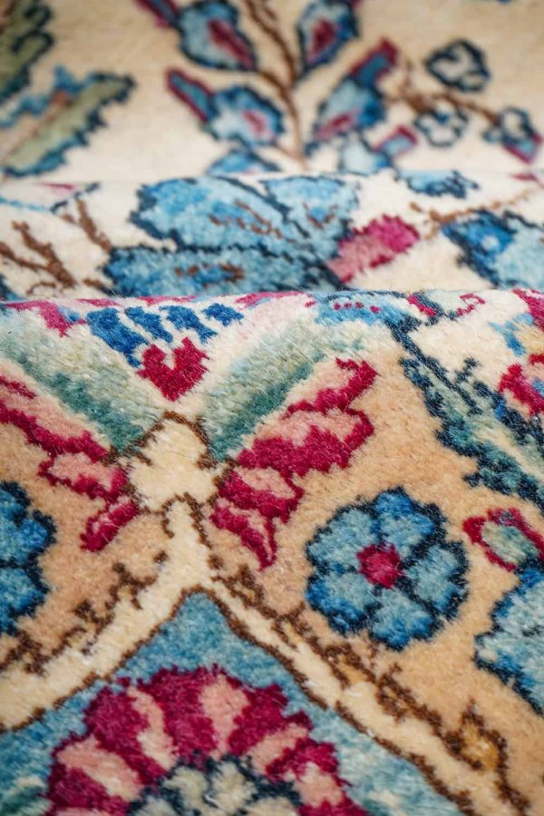 Antique Laver Kerman Aubusson - Palmettes