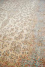 Antique Laver Kerman Aubusson - Rustic Beige