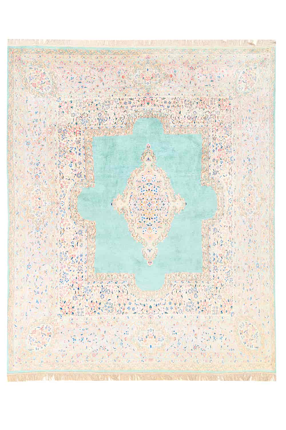 Antique Laver Kerman French Aubusson – Light Blue
