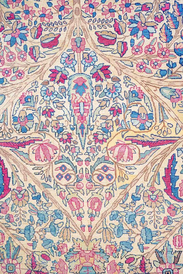 Antique Laver Kerman Millefleur - Serpentine