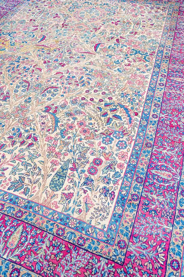 Antique Laver Kerman Millefleur - Serpentine