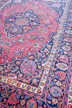 Rustic Red and Dark Blue handcrafted Antique Persian Carpets made from Wool by Carpet Cellar