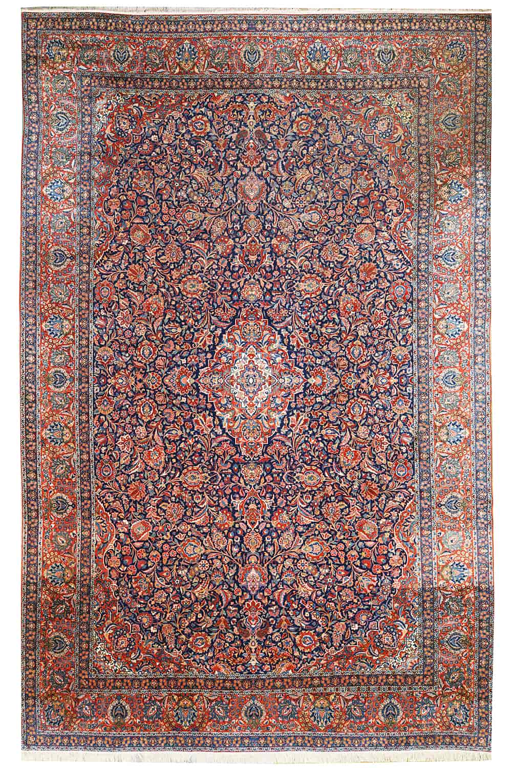 Antique Persian Royal Kurk Kashan – Blooming Vines