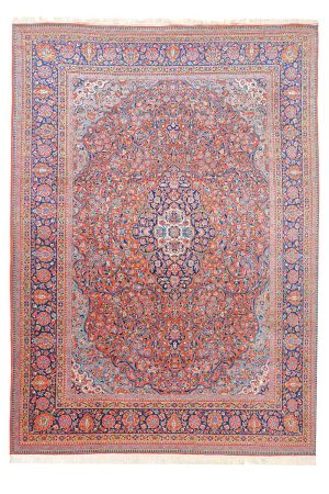 Antique Persian Royal Kurk Kashan - Floral Rusts