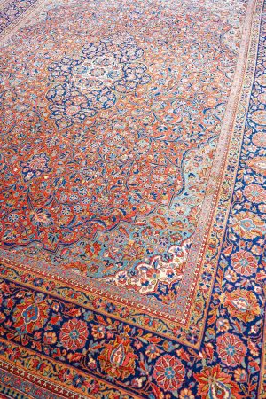 Red and Dark Blue handcrafted Antique Persian Carpets made from Wool by Carpet Cellar