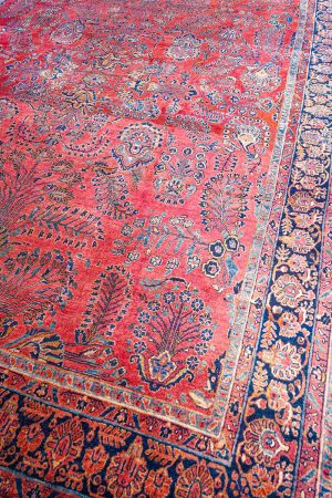 Red and Dark Blue handcrafted Antique Persian Carpets made from Wool by Carpet Cellar