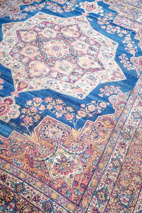 Antique Persian Shah Kerman - Sapphire