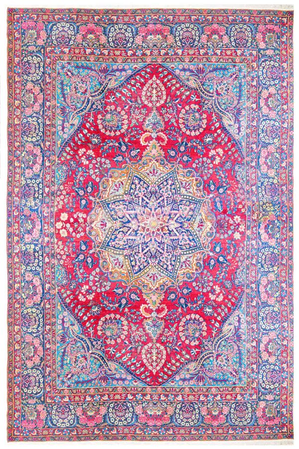 Antique Persian Yezd Kerman - Lava Red
