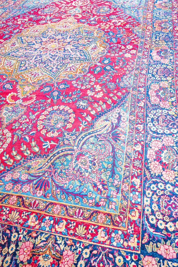 Antique Persian Yezd Kerman - Lava Red