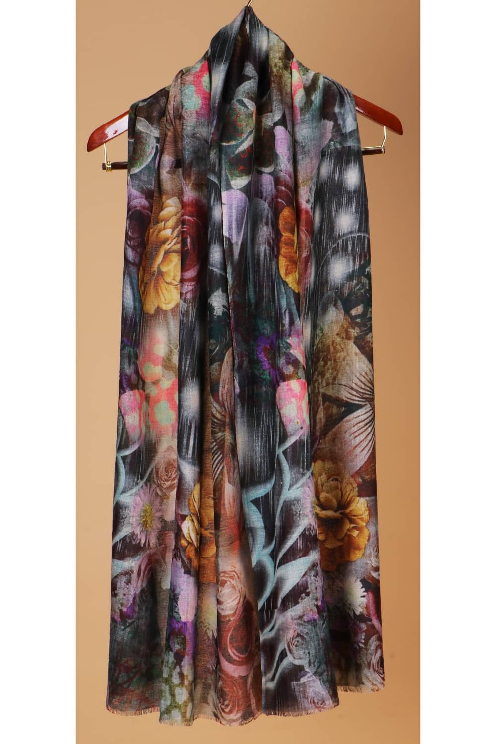 Printed Pashmina Stole – Black