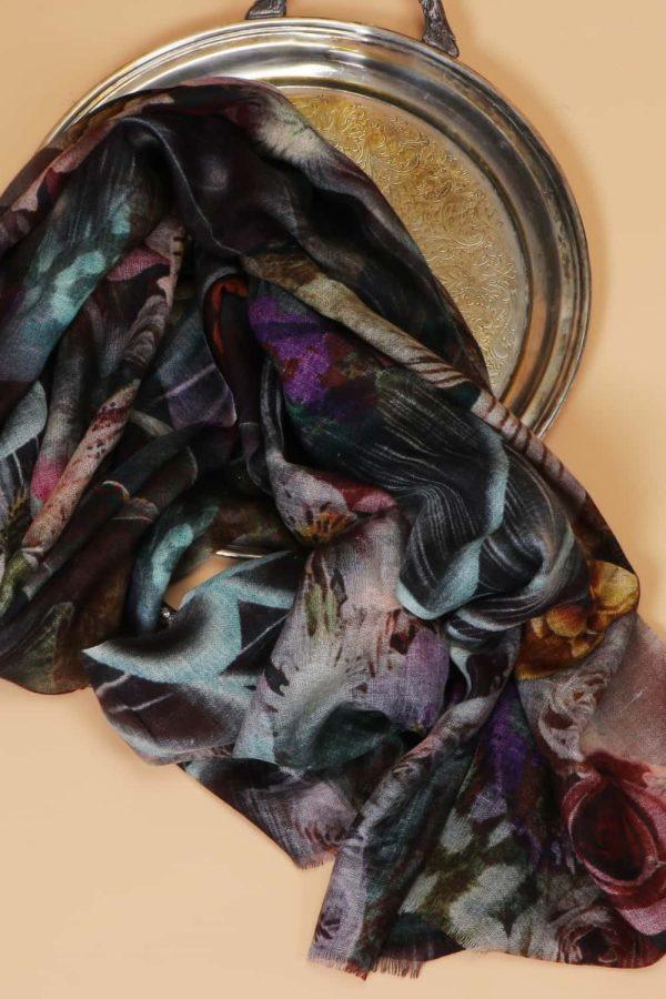 Printed Pashmina Stole - Black