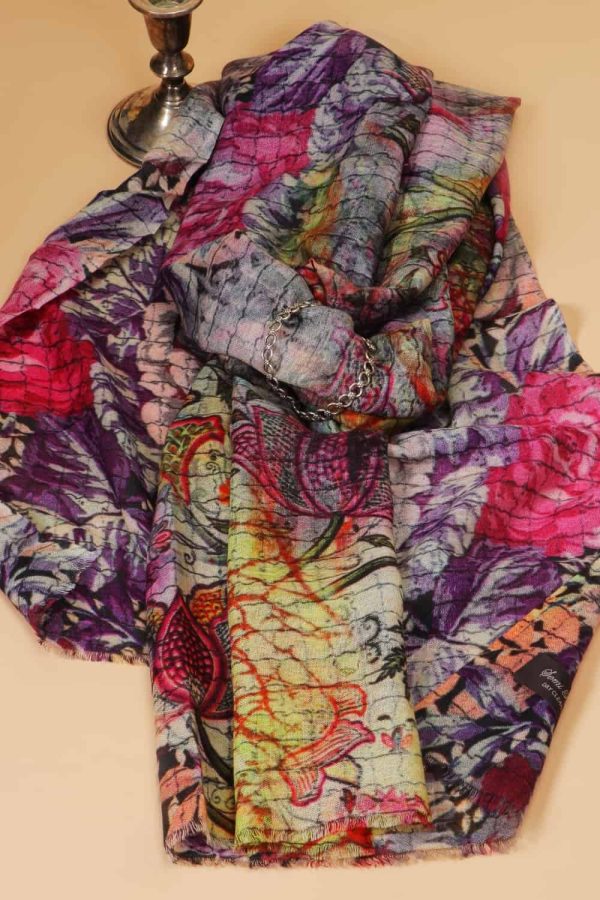 Printed Pashmina Stole - Purple
