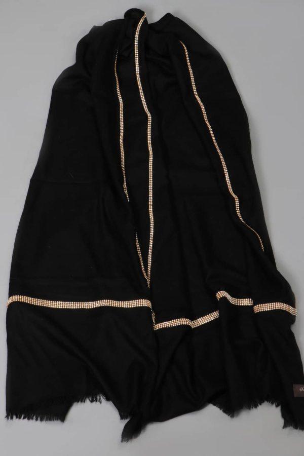 Semi Pashmina Stole - Elegant Black