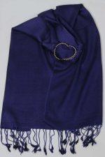 Silk Pashmina Muffler - Navy