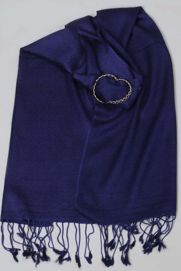 Silk Pashmina Muffler - Navy