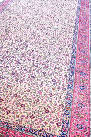 Beige and Pink handcrafted Vintage Carpets made from Wool by Carpet Cellar