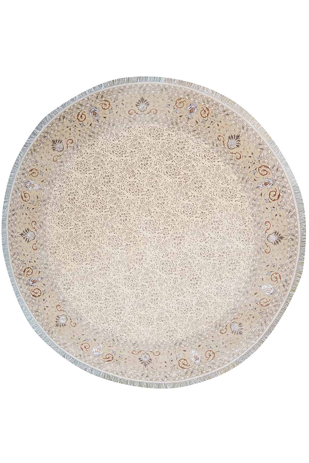 William Morris Round Carpet – Light Gold Hues