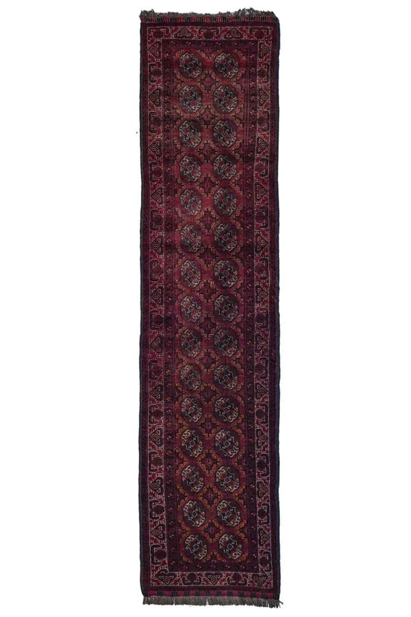 Vintage Afshar Basheer Bukhara Runner - Burgundy