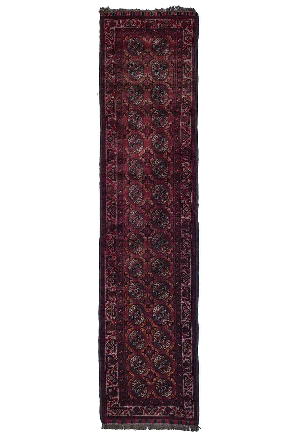 Vintage Afshar Basheer Bukhara Runner – Burgundy