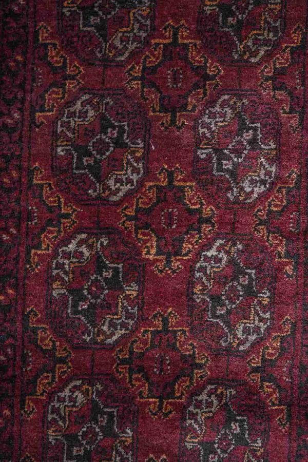 Vintage Afshar Basheer Bukhara Runner - Burgundy