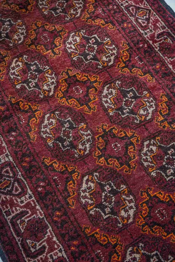 Vintage Afshar Basheer Bukhara Runner - Burgundy