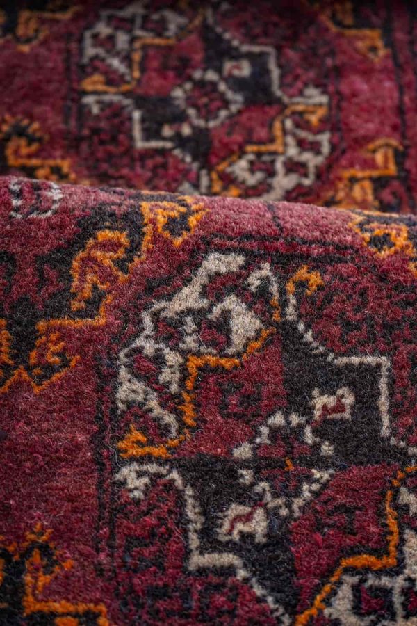 Vintage Afshar Basheer Bukhara Runner - Burgundy
