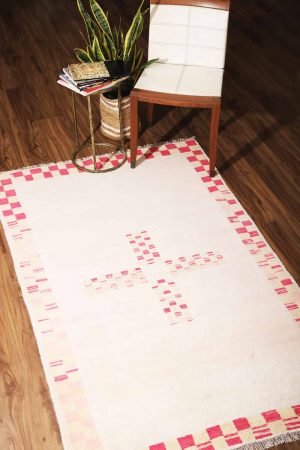 Pale Pink and handcrafted Antique Persian Carpets made from Cotton by Carpet Cellar