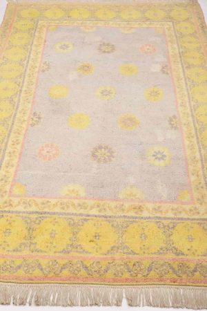 Yellow and Lavender handcrafted Antique Persian Carpets made from Cotton by Carpet Cellar