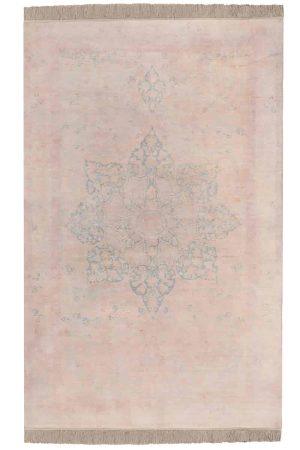 Vintage Agra Jail Cotton Carpet - Distressed Pink