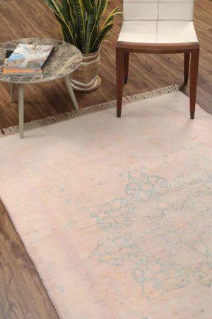 Pale Pink and handcrafted Antique Persian Carpets made from Cotton by Carpet Cellar