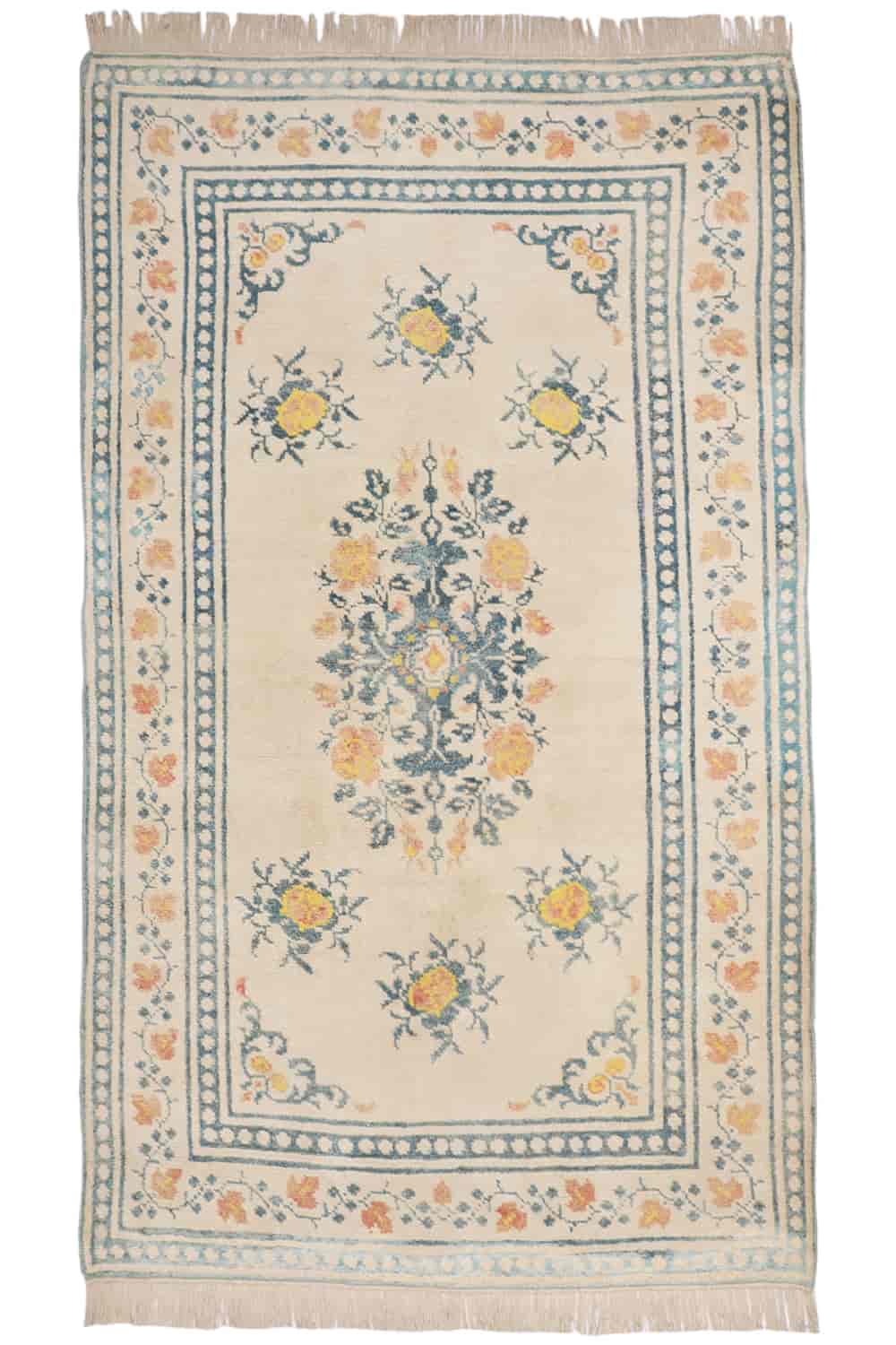 Vintage Agra Jail Cotton Carpet – Golden Rose