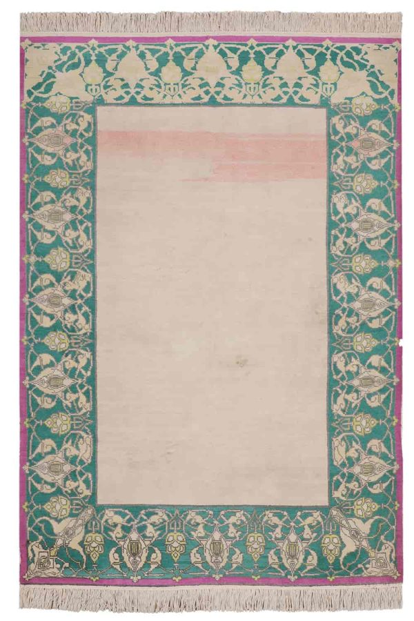 Vintage Agra Jail Cotton Carpet - Pastel