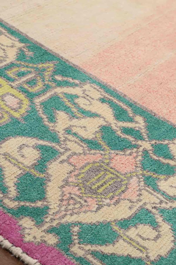 Vintage Agra Jail Cotton Carpet - Pastel
