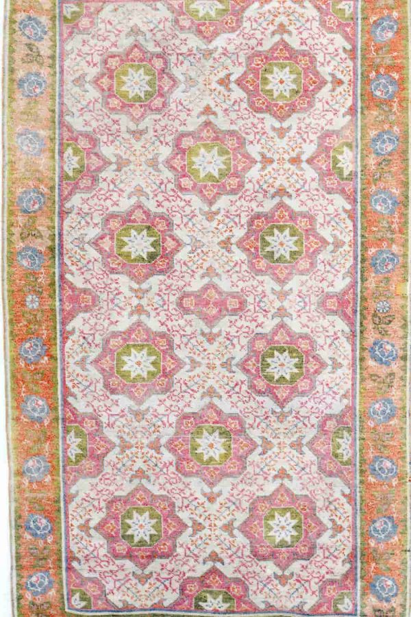 Antique Agra Jail Summer Cotton Carpet - Star Constellation