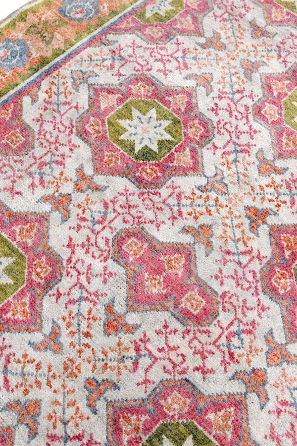 Antique Agra Jail Summer Cotton Carpet - Star Constellation