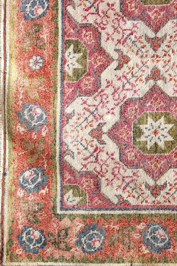 Antique Agra Jail Summer Cotton Carpet - Star Constellation
