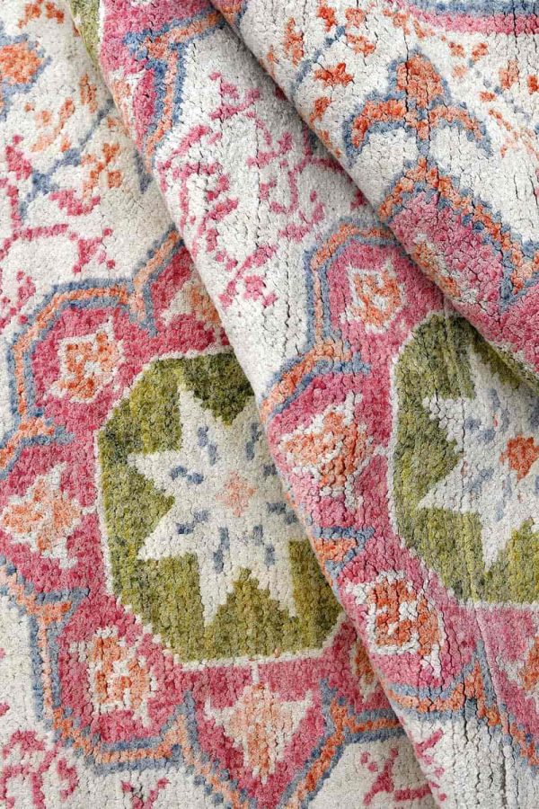 Antique Agra Jail Summer Cotton Carpet - Star Constellation