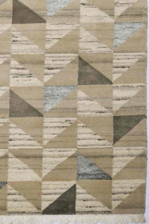 Beige and Off White handcrafted Modern Carpets made from Silk and Wool by Carpet Cellar