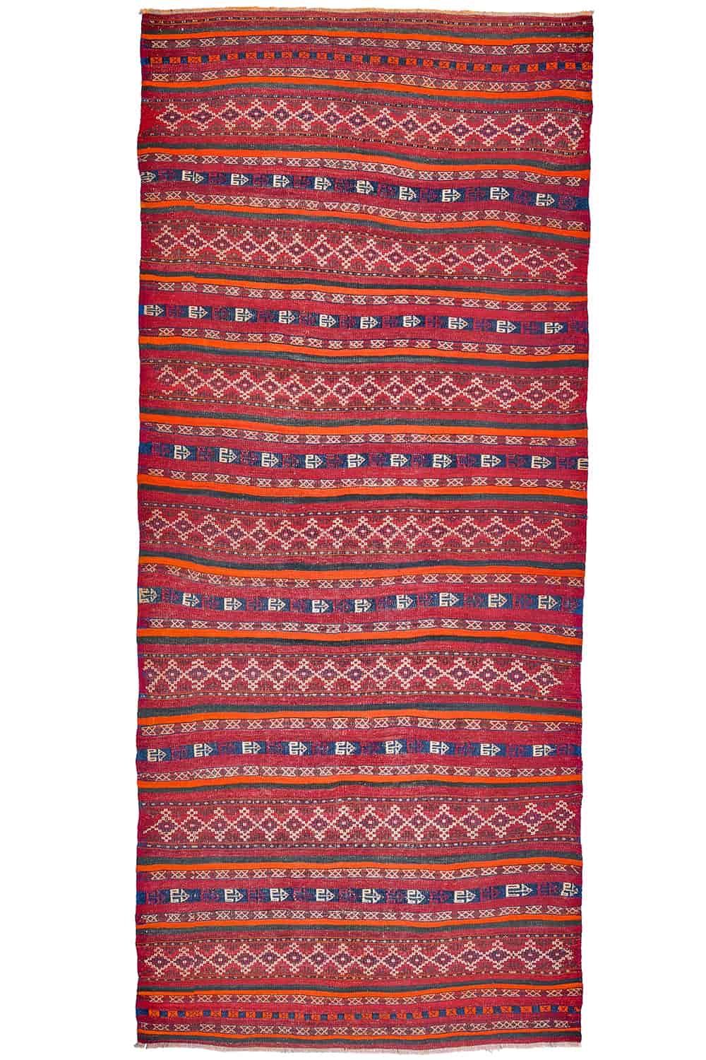Vintage Balouch Kilim Gallery Runner – Poppy Red