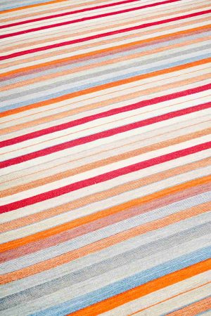 Red and Orange handcrafted Flatweave Rugs made from Wool by Carpet Cellar