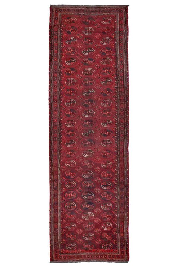 Antique Bukhara Runner - Crimson Red