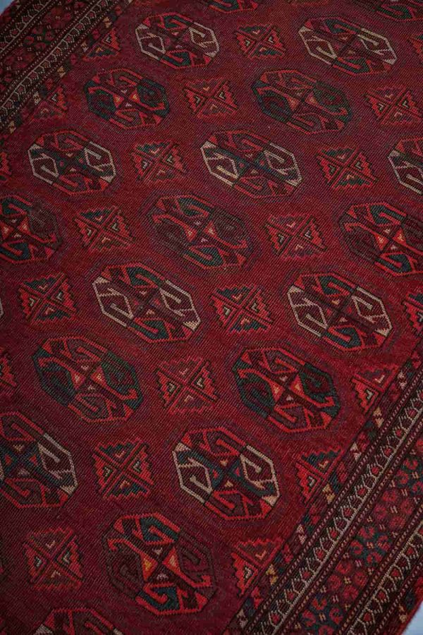 Antique Bukhara Runner - Crimson Red