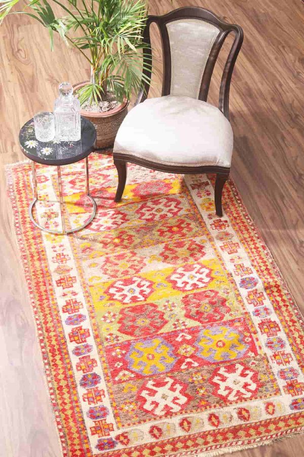 Antique Caucasian Kazak - Yellow Scorpions