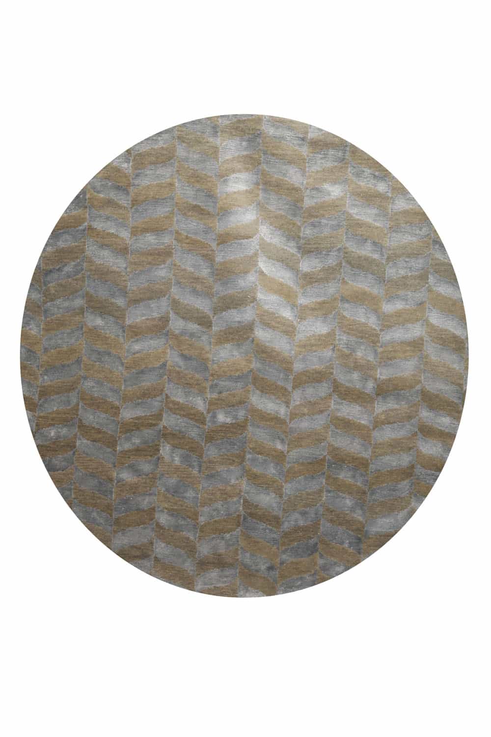 Chevron Collection Round – Silver Leaf
