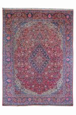 Antique Dabeer Kashan - Barn Red