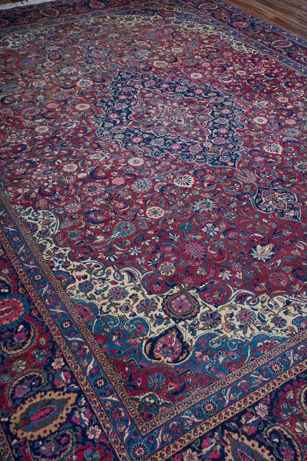 Antique Dabeer Kashan - Barn Red