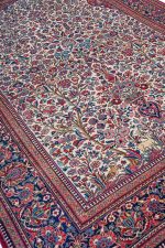 Antique Dabeer Kashan Garden of Paradise - Cerise