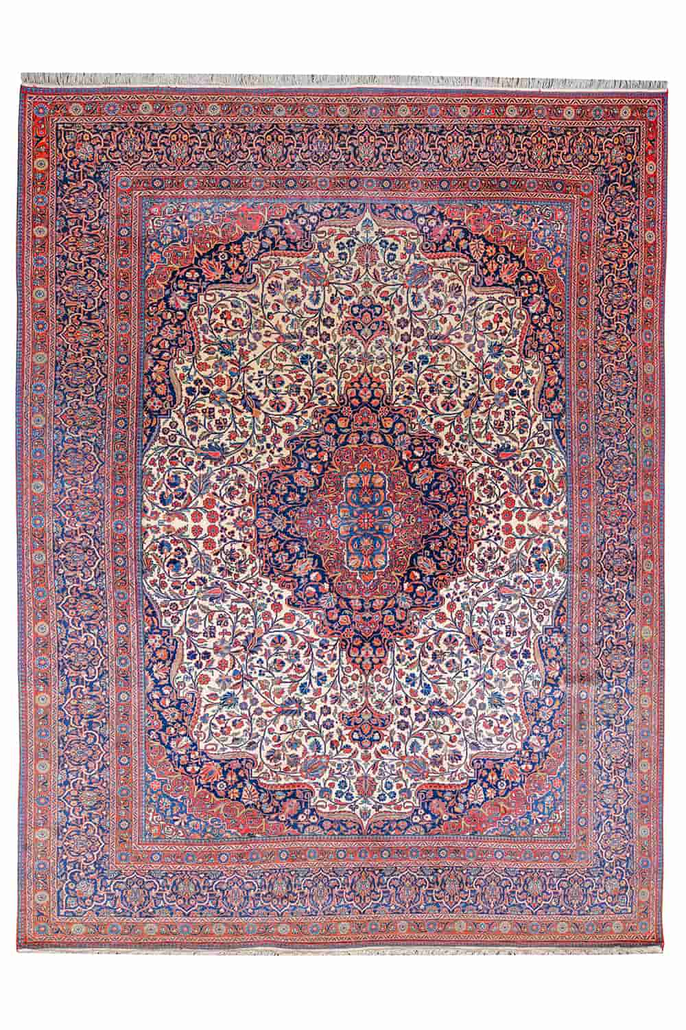 Antique Dabeer Kashan – Intricate Floral Vines