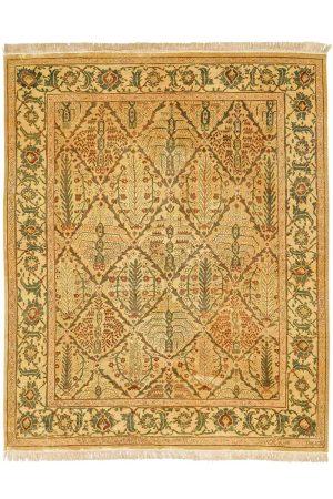 Antique Distressed Agra Oushak - Lattice Vines