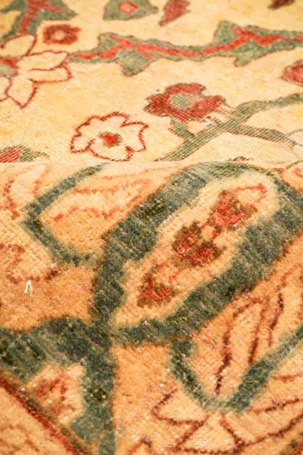 Antique Distressed Agra Oushak - Lattice Vines